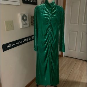 Tibi green velvet dress